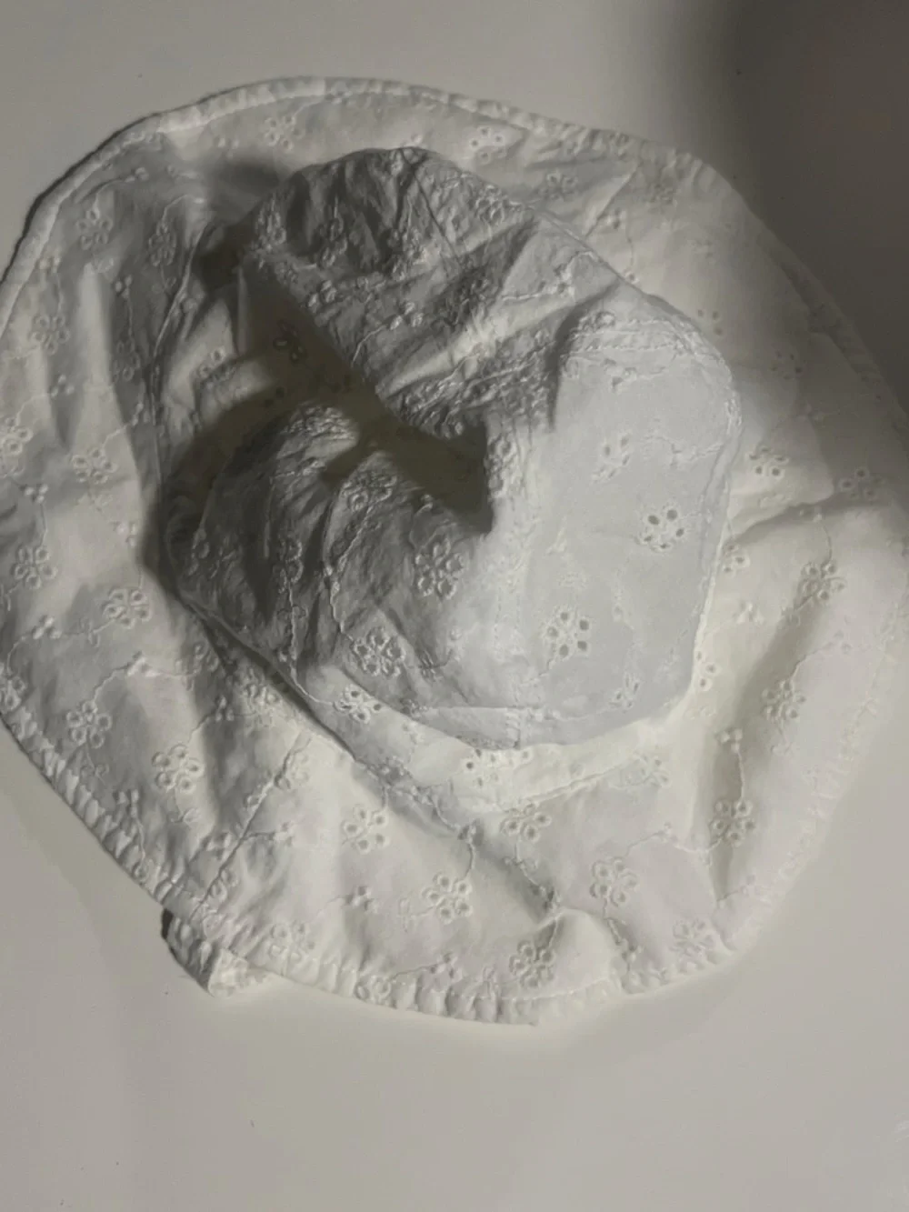 Carter's White Kids' Cotton Bucket Hat with Chin Ties